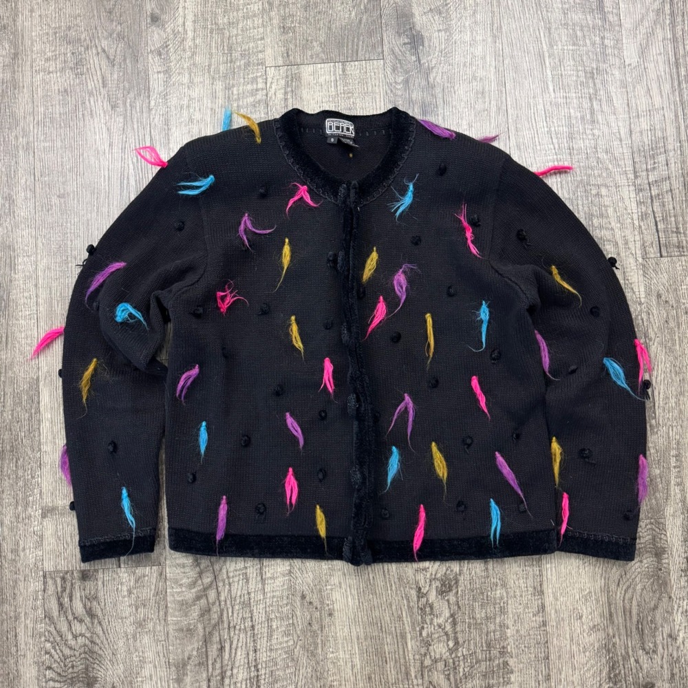 Vintage Berek Multicolor Cardigan Sweater Sz S